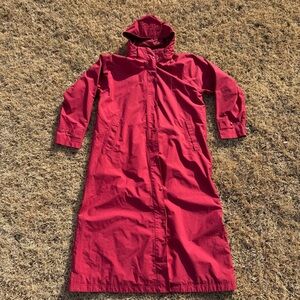L.L. Bean Long burgundy Rain Coat / Jacket XL